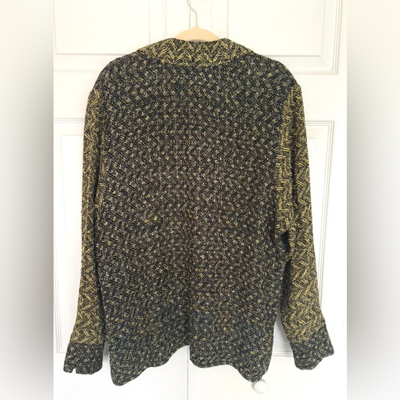 Laura Fisher Bonvallet Fiber Art Handwoven Button Jacket Woven Art to Wear-L/XL - Picture 3 of 12